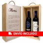 Coffret personnalisé avec bouteilles de vin pour maman
