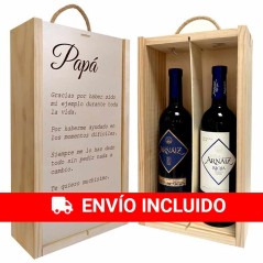 Coffret personnalisé avec bouteilles de vin pour papa
