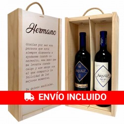Caja personalizada con botellas de vinos Hermano