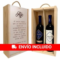 Personalized box with 2 bottles of wine for children