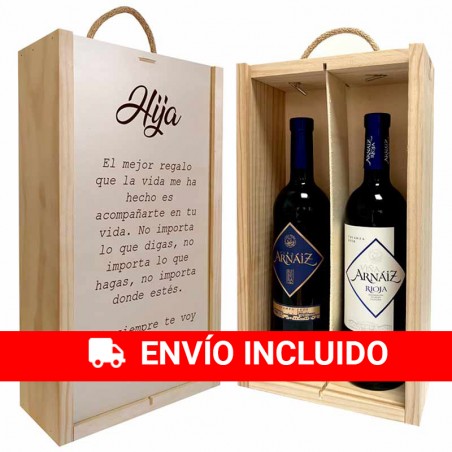 Caja Personalizada con botellas de vino Hija