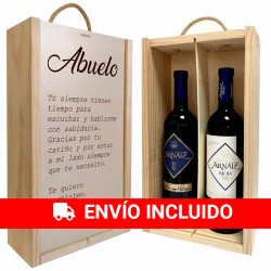 Caja personalizada con botellas de vino Abuelo