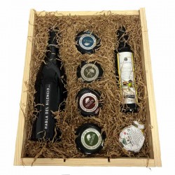 Coffret en bois gastronomique sélection gourmande pour un cadeau