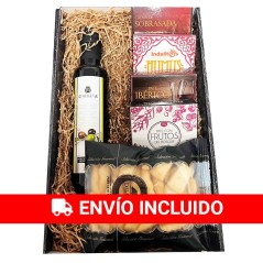 Cesta regalo con aceite y patés gourmet