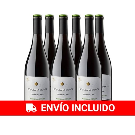 Caja 6 botellas de vino Bodega La Ermita Ribera del Duero