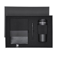 Gift Set with Notepad, Rollerball Pen, and Thermal Mug