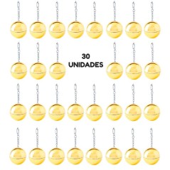 30 porte-clés baume à lèvres dorés