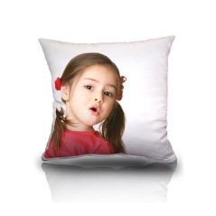 Coussin personnalisé avec photo et texte. 20 x 20 cm