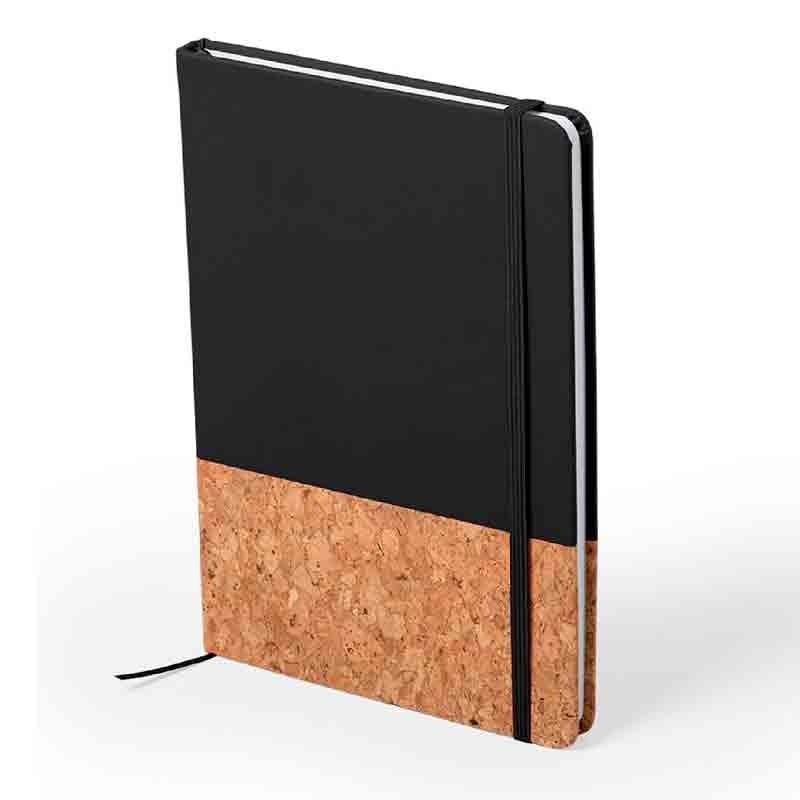 Carnet A5 en liège et similicuir noir