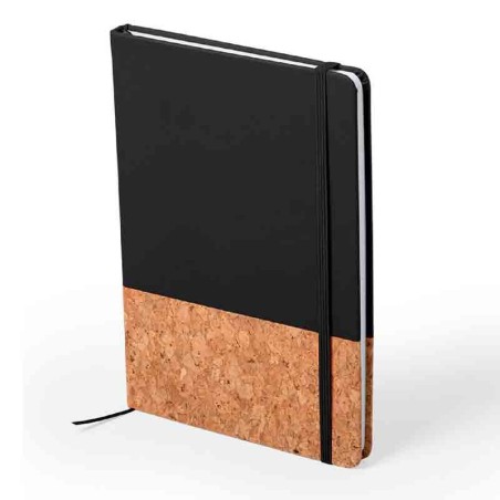 Carnet A5 en liège et similicuir noir