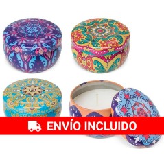 Assortment of 12 scented candles in a tin