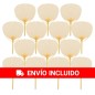 Pack de 20 Abanicos Pai Pai Bambú Color Marfil