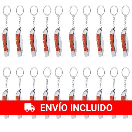 20 porte-clés couteaux de poche en acier inoxydable