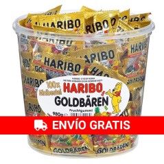 Cubo de 100 Bolsitas Haribo - Mini Ositos Oro