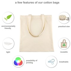 Sac cabas en coton avec anses, 115 g