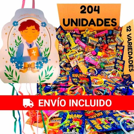 Piñata de communion pour garçon avec garniture 204 unités 17 unités x 12 variétés