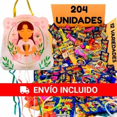 Girl's Communion Piñata with Filling 204 Units 17 Units x 12 Varieties