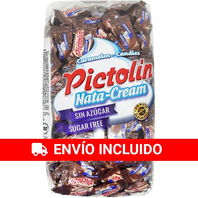 Caramelos Pictolín Chocolate y Nata sin azúcar 800gr