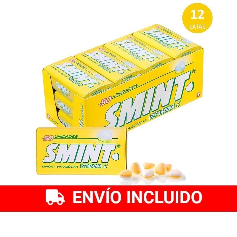Box of 12 tins SMINT Tin lemon compressed caramel 35g