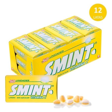 2 boîtes de 12 canettes de bonbons compressés au citron SMINT (35 g)