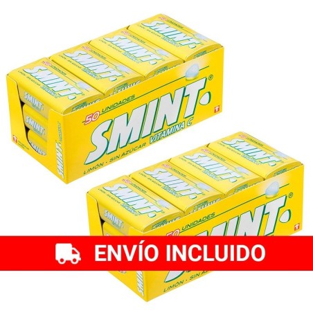 2 boîtes de 12 canettes de bonbons compressés au citron SMINT (35 g)