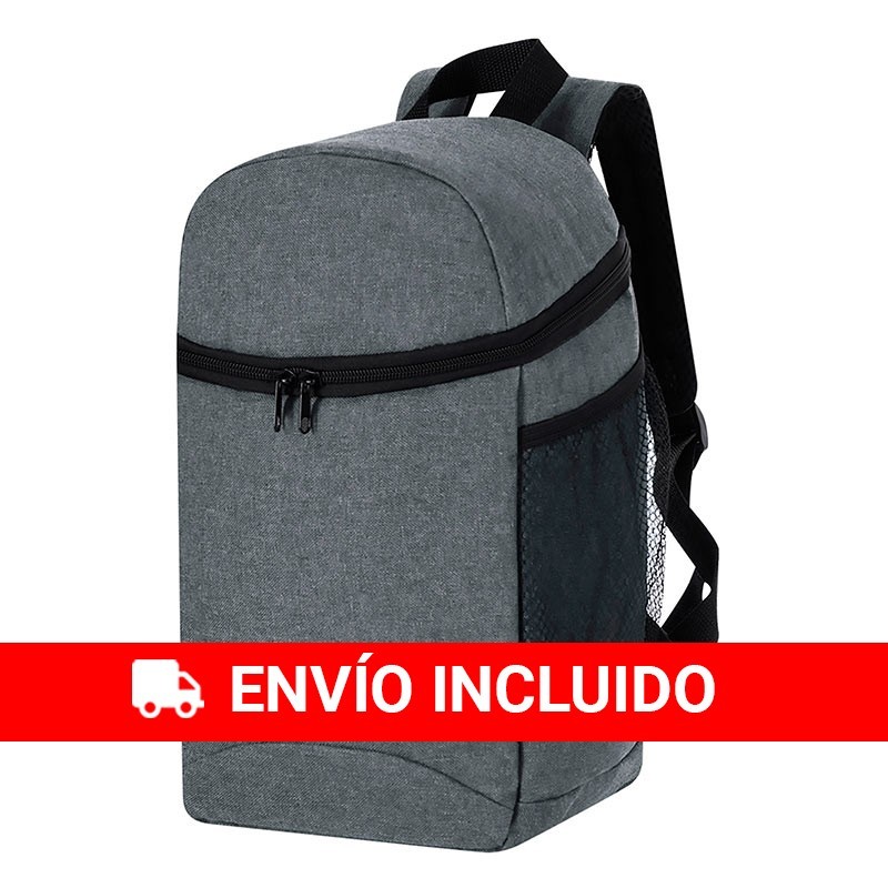 Mochila nevera porta alimentos isotérmica gris