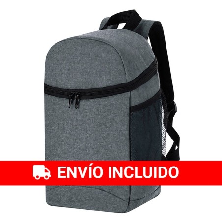 Mochila nevera porta alimentos isotérmica gris