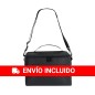 Black insulated cooler bag for food 7 liters
