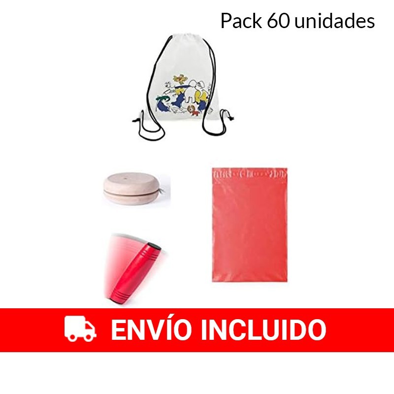 Pack para regalos infantiles Mochila infantil + Juegos rondux + yoyos + bolsas para presentar los regalos