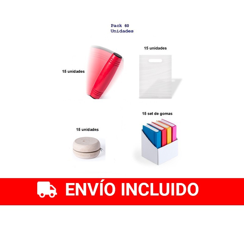 Super coffret cadeau pour les anniversaires des enfants 15 jeux rondux + yoyos en bois + 15 jeux de gommes