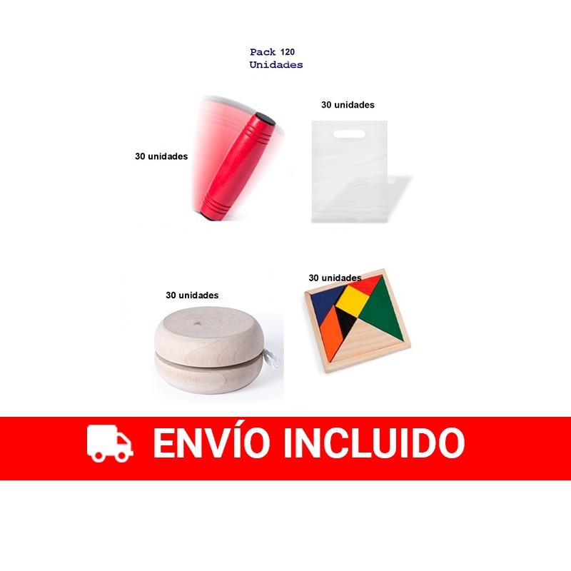 Lote 120 unidades  de regalos para cumpleaños infantiles 30 juegos rondux + 30 yoyos + 30 puzzles ingenio