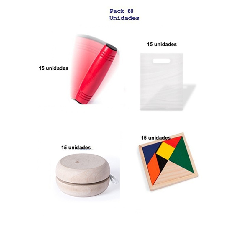 Gift pack for children's birthdays 15 rondux games + 15 yoyos + 15 ingenuity puzzles