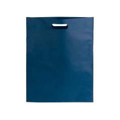 Sac en tissu bleu avec poignée découpée