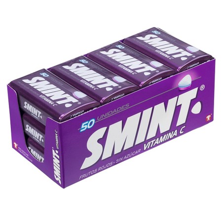 Caja de 12 latas Caramelos Smint tin frutos rojos 35 gr