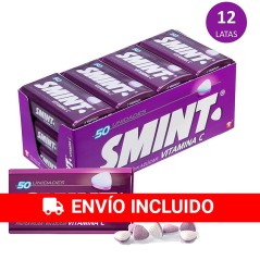 Box of 12 tins Smint red fruit candies 35g