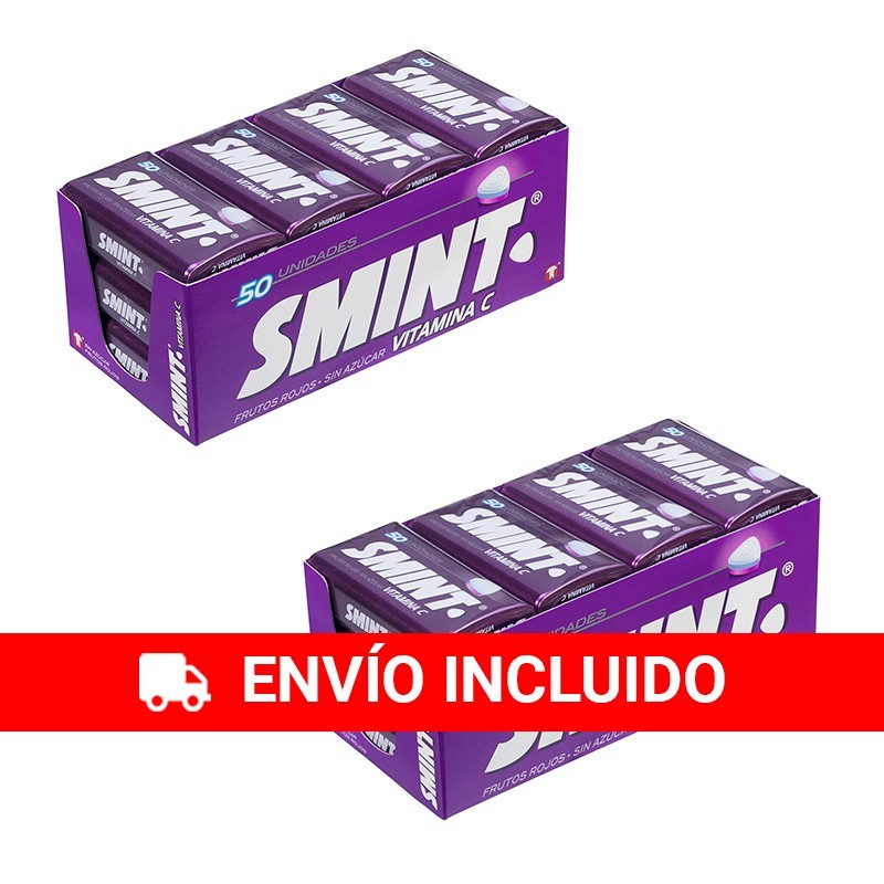 2 Boxes of 12 tins Smint red fruit candies 35g