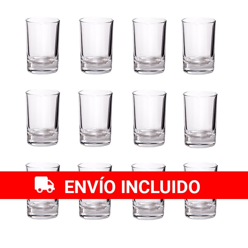 Lote 12 Vasos chupito hot shot 4,3 cl