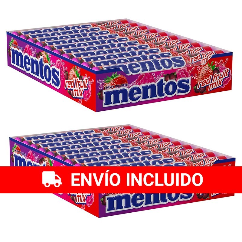 2 Cajas de caramelos mentos frutos rojos mix