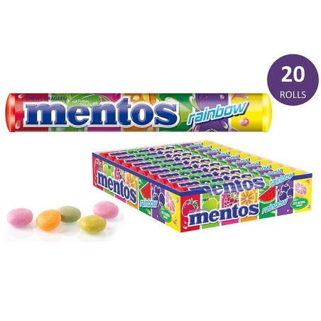 Boîte de 20 bonbons Mentos Rainbow à mâcher 38 g