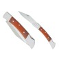 Wooden and stainless steel folding knife with safety lock