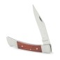 Wooden and stainless steel folding knife with safety lock