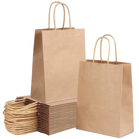 40 Bolsas de papel kraft 18 x 8 x 24 cm