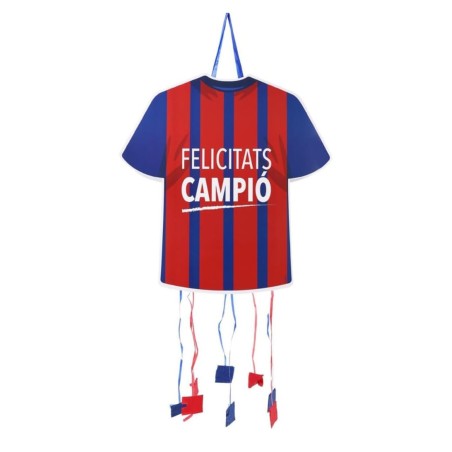 Piñata fútbol camiseta azul y roja