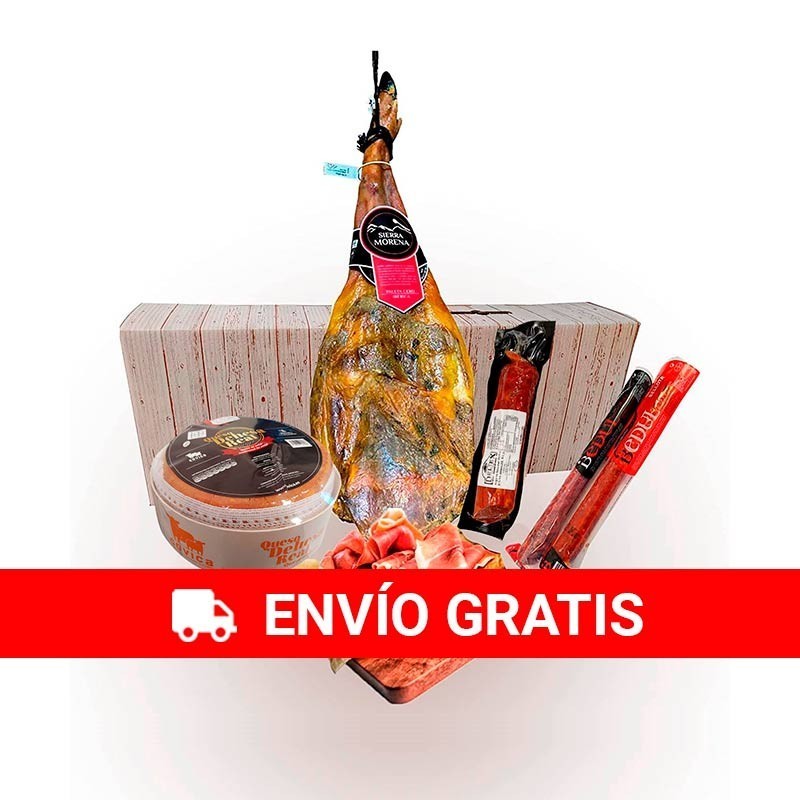 Cesta de Navidad con paleta cebo ibérica y portes gratis