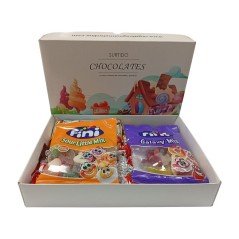 Box of chocolates and gummies to give as a gift
