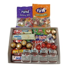 Box of chocolates and gummies to give as a gift