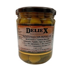 Aceitunas con pepinillos. 440 grs.