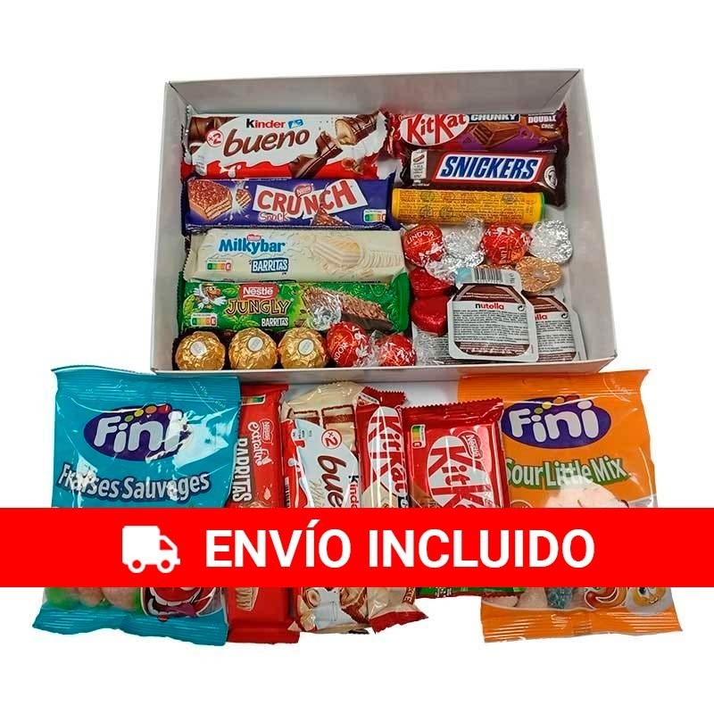 Basket of chocolates, candies and gummies (assortment 4)