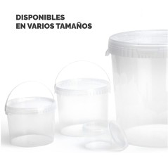 Round transparent plastic bucket with lid 3700 cc