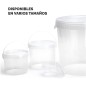 Round transparent plastic bucket with lid 3700 cc